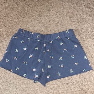 Blue and floral lounge shorts